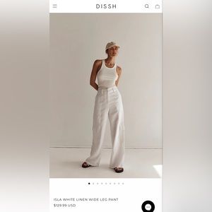 ISLA WHITE LINEN WIDE LEG PANT
